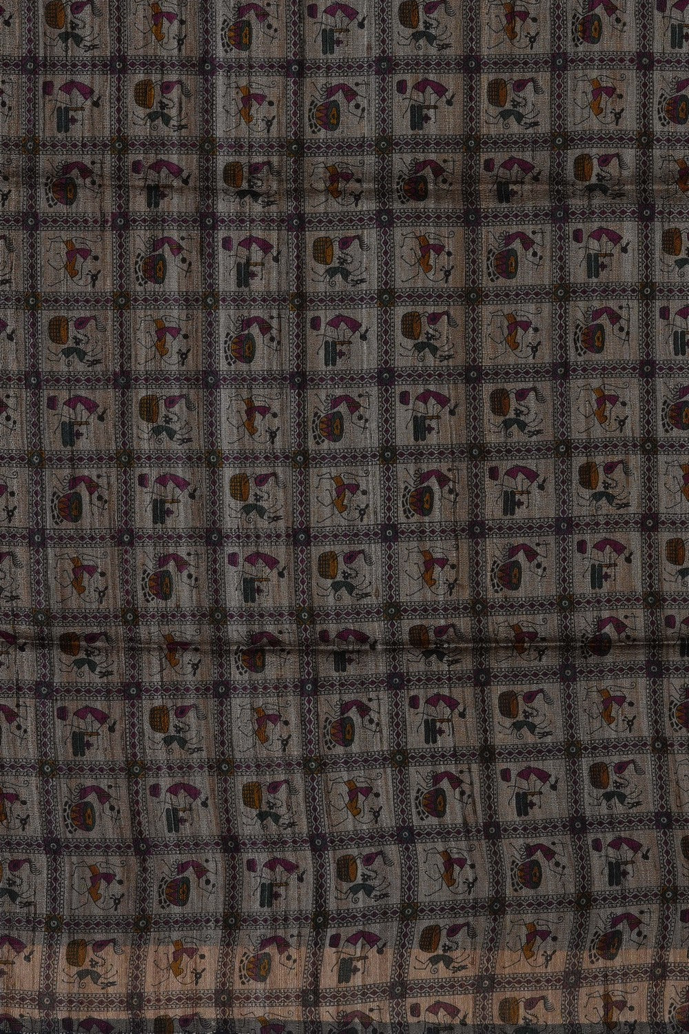 Image of Violet Tussar Silk Saree