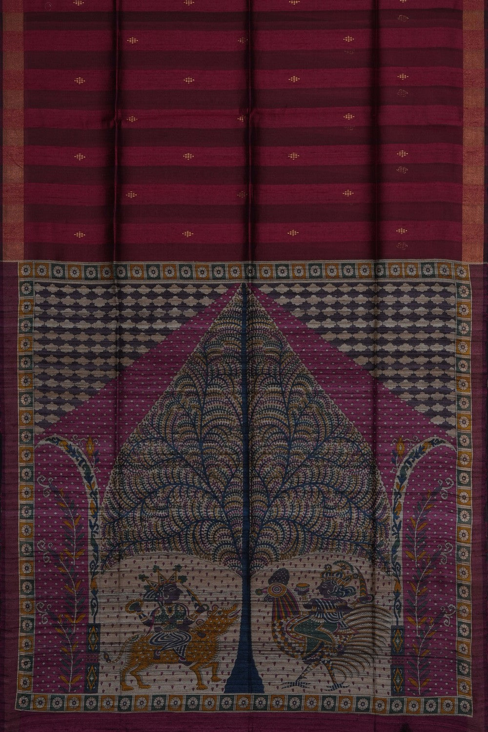 Image of Pink Tussar Silk Saree