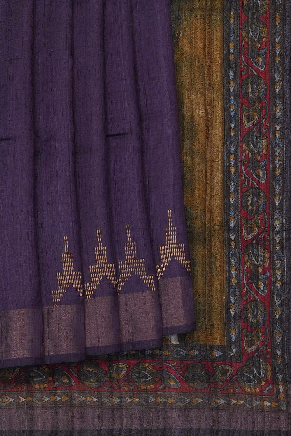 Image of Violet Tussar Silk Saree