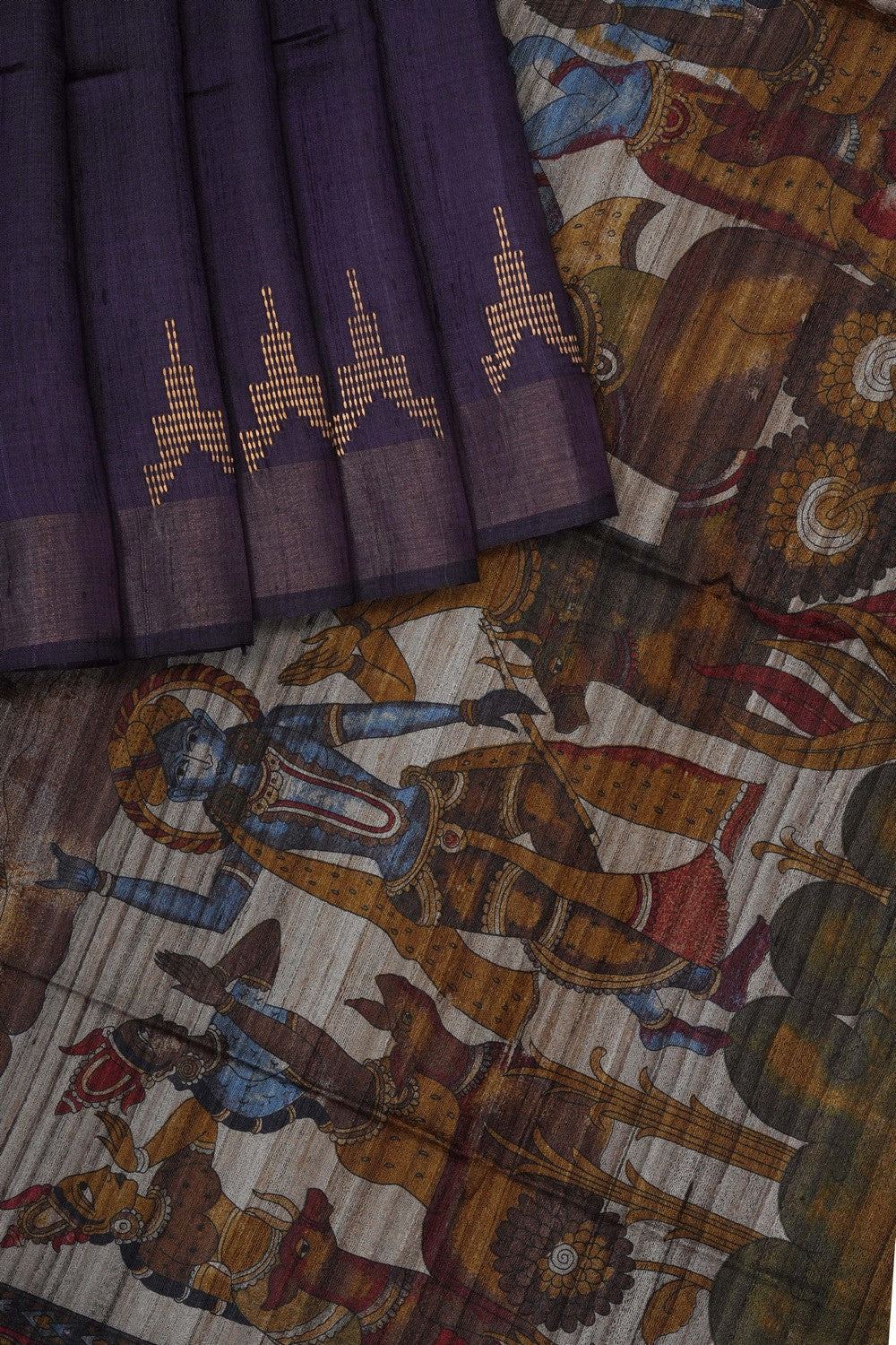 Image of Violet Tussar Silk Saree