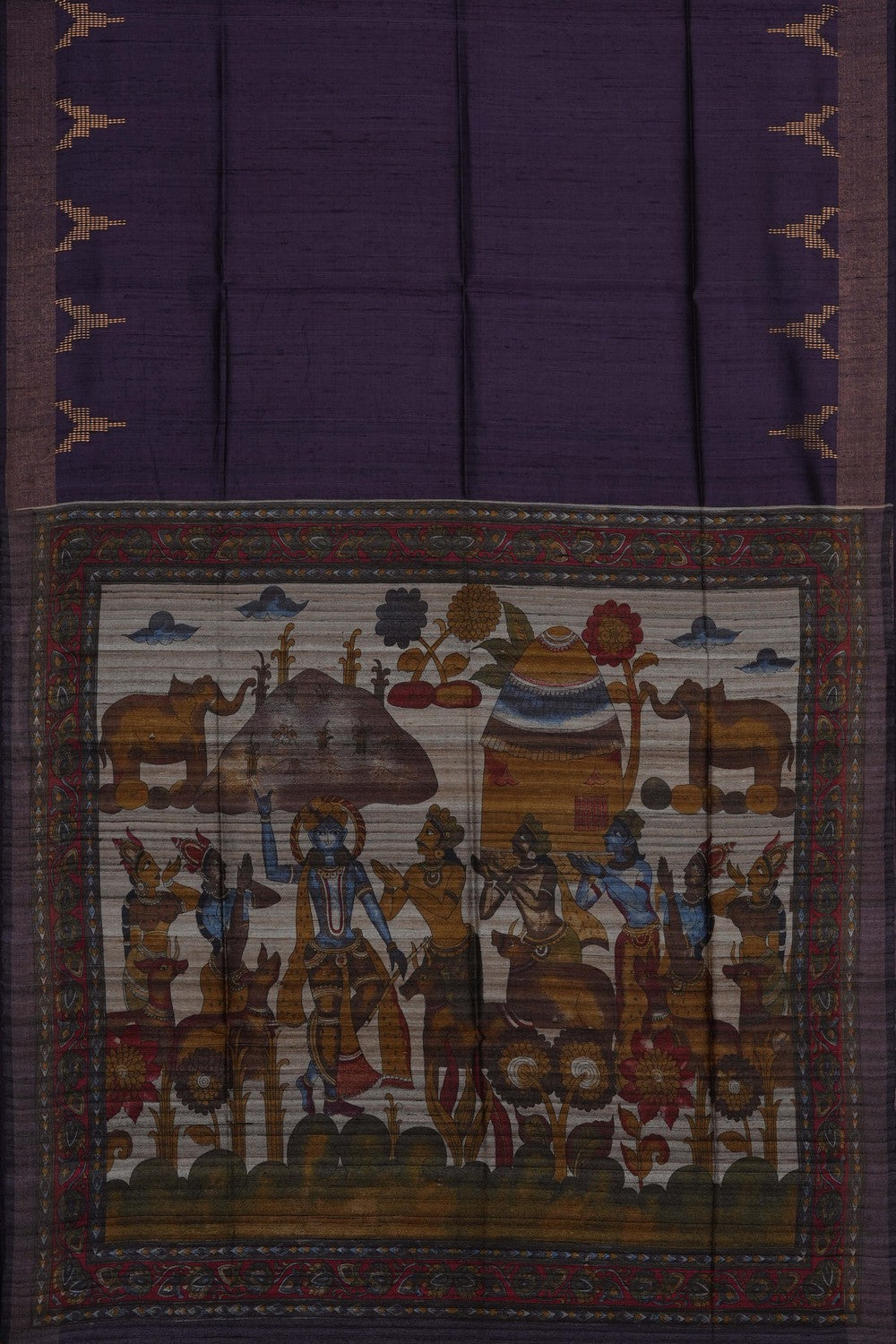 Image of Violet Tussar Silk Saree