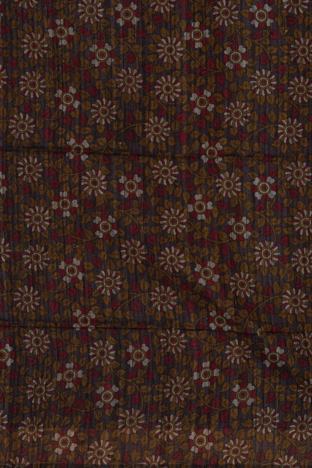 Image of Maroon Tussar Silk Saree