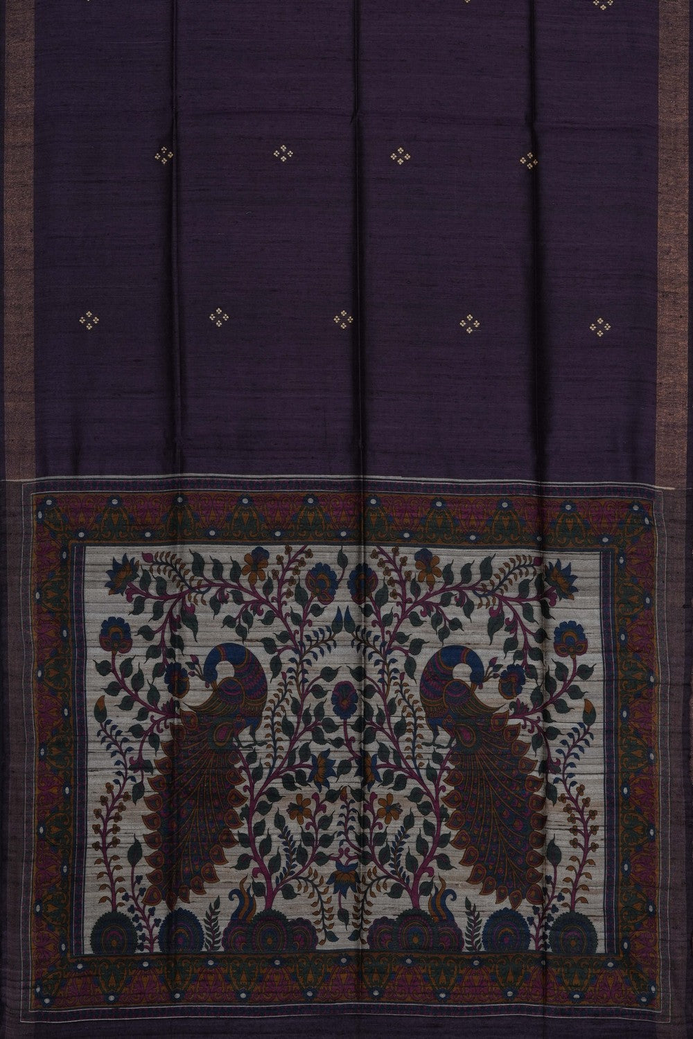 Image of Violet Tussar Silk Saree