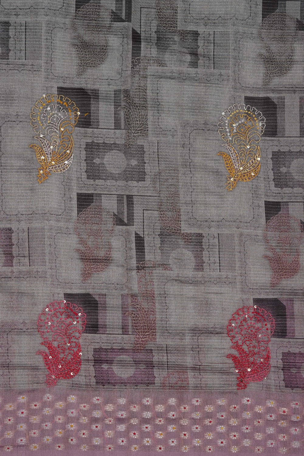 Image of Grey Desi Tussar Silk Saree