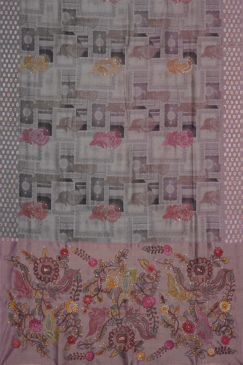 Image of Grey Desi Tussar Silk Saree