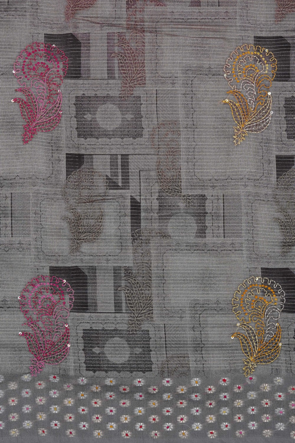 Image of Grey Desi Tussar Silk Saree
