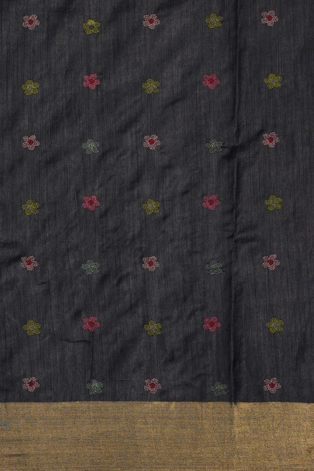 Image of Black Tussar Silk Saree