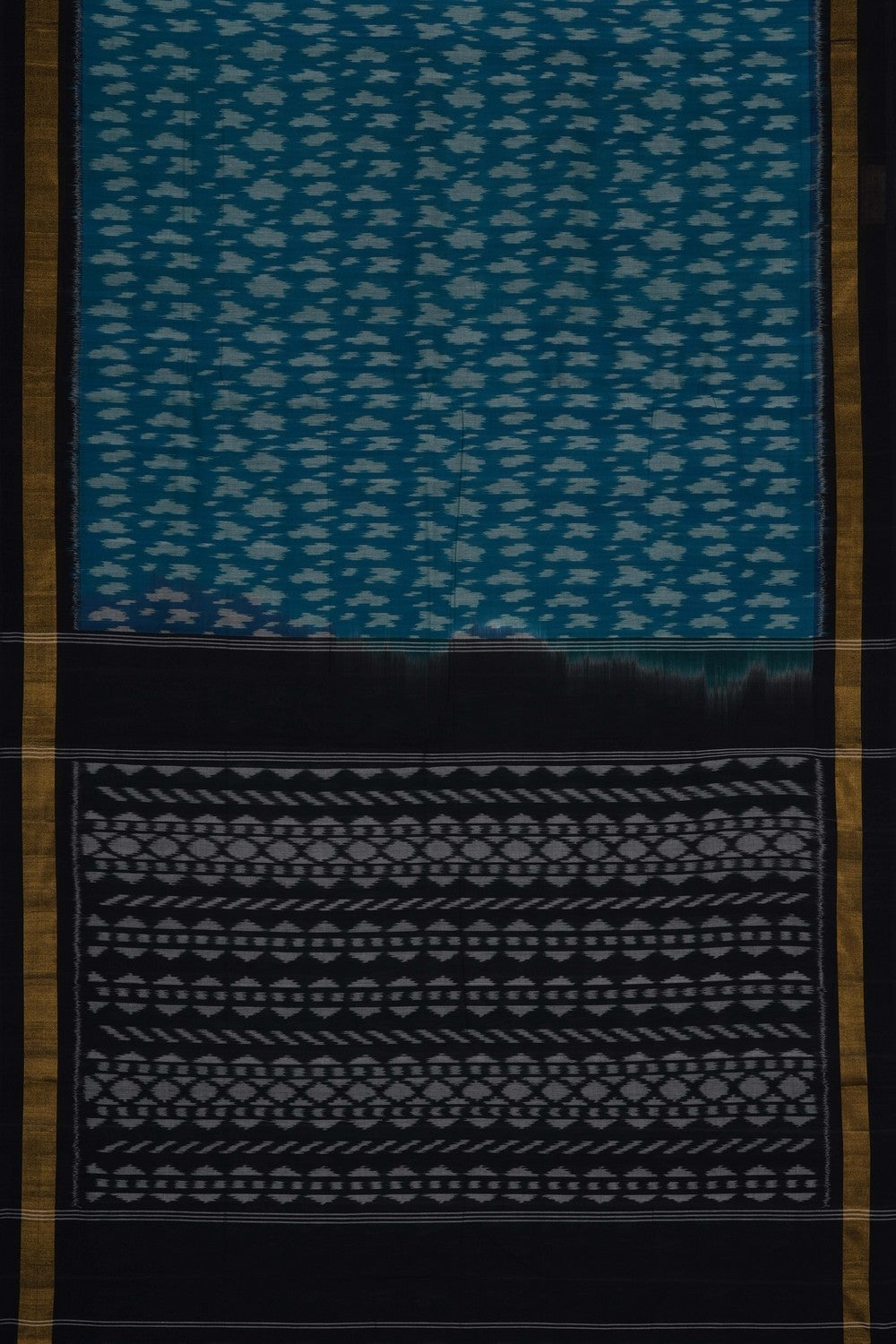 Image of Blue Pochampally Ikat Cotton Saree