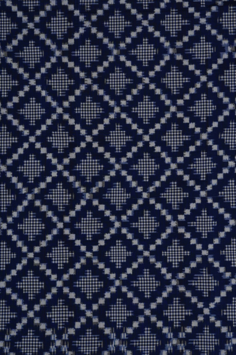 Image of Indigo Blue Pochampally Ikat Cotton Saree