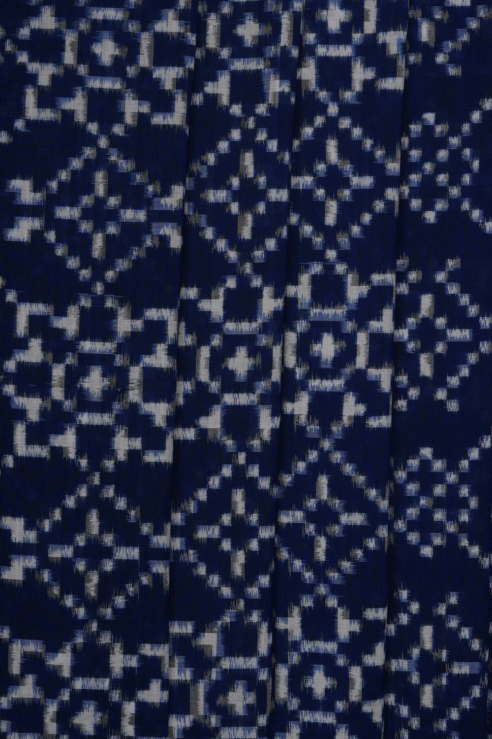 Image of Navy Blue Pochampally Ikat Cotton Saree