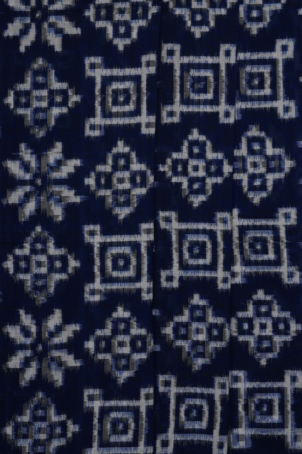 Image of Navy blue Pochampally Ikat Cotton Saree