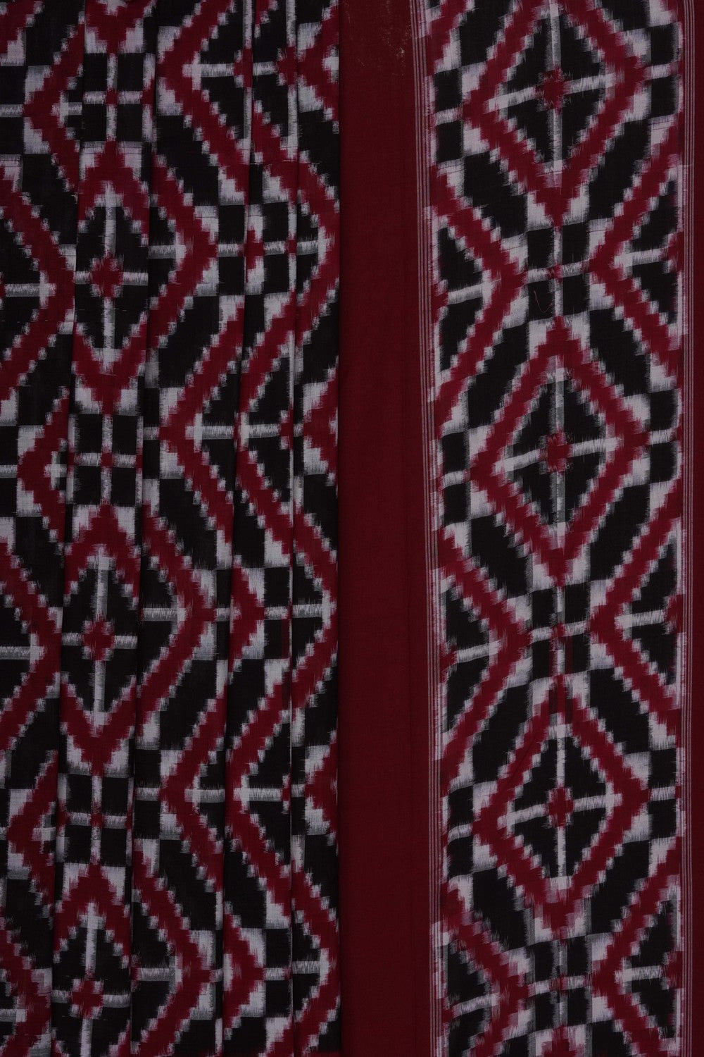 Image of Maroon Pochampally Ikat Cotton Saree