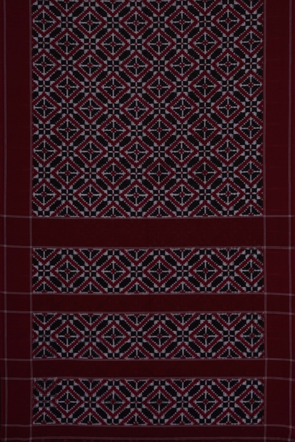 Image of Maroon Pochampally Ikat Cotton Saree