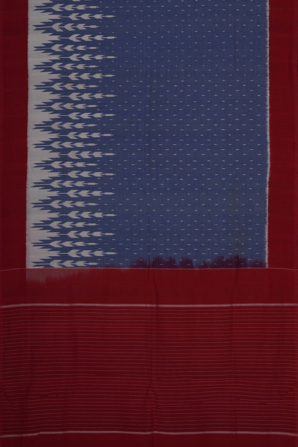 Image of Grey Pochampally Ikat Cotton Saree