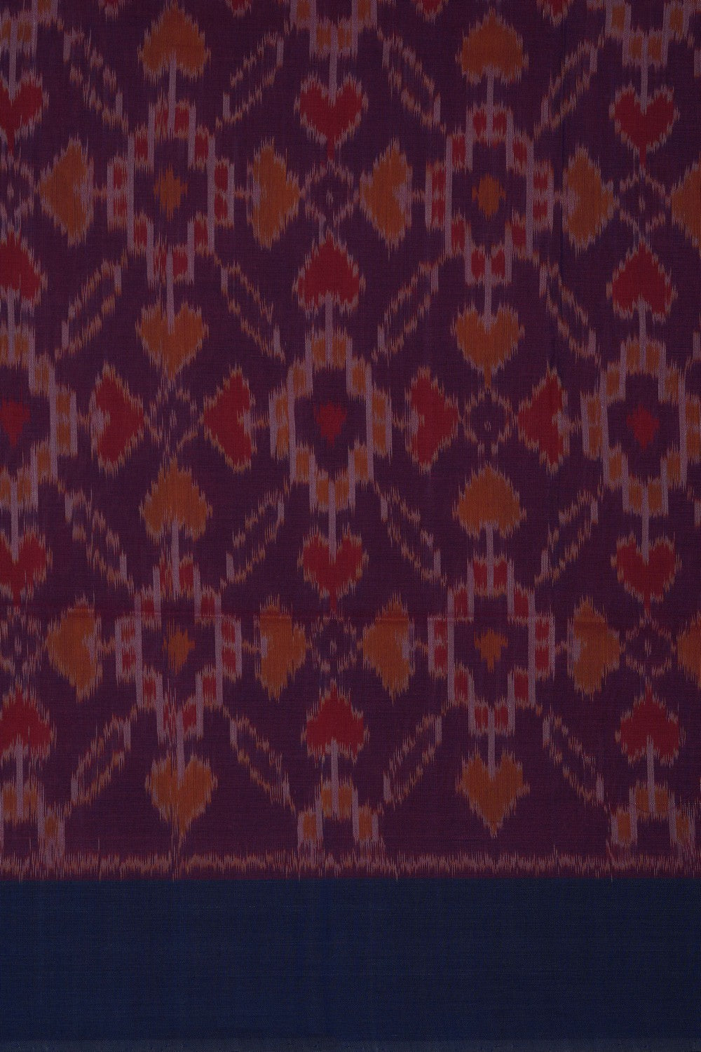 Image of Purple Pochampally Ikat Cotton Saree