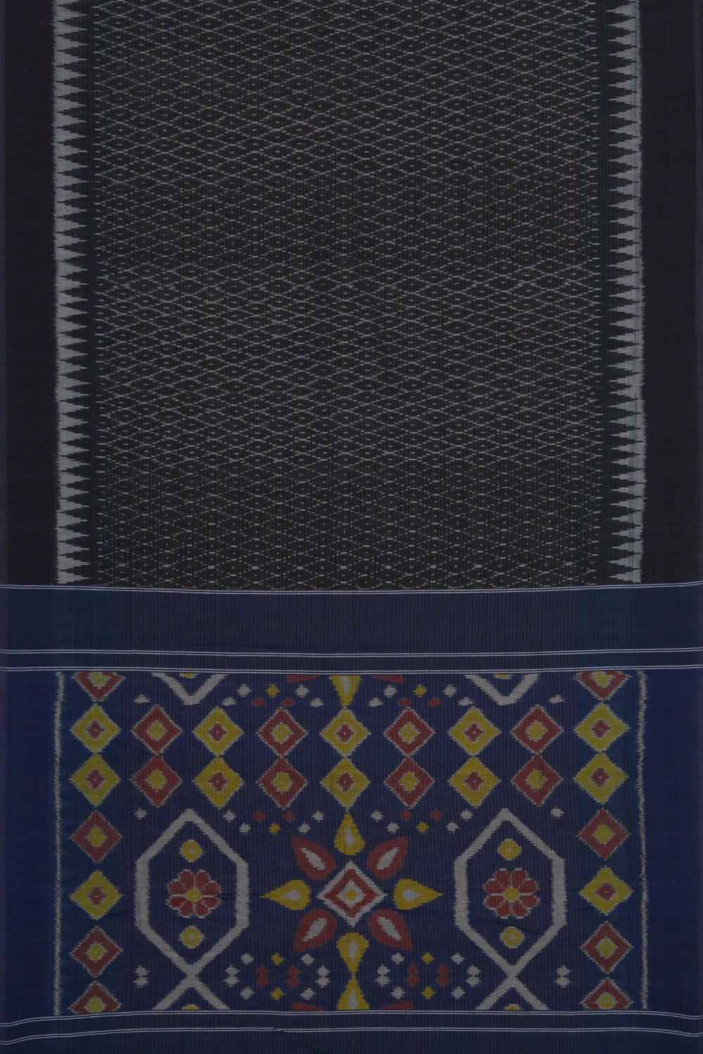 Image of Grey Pochampally Ikat Cotton Saree