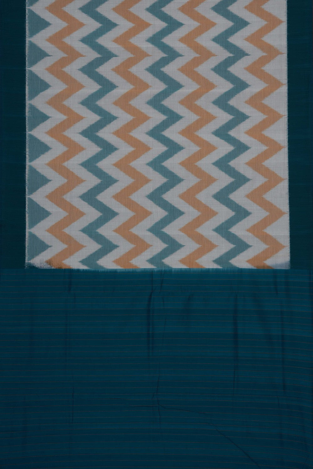 Image of Cream Pochampally Ikat Cotton Saree