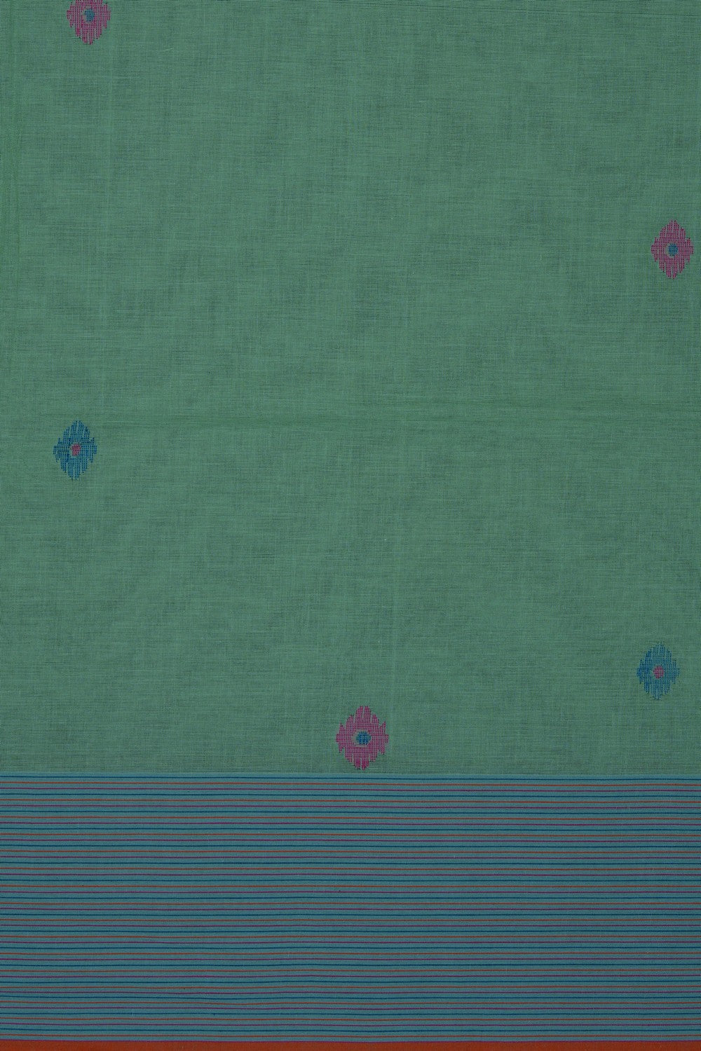 Image of Sea-Green Dhakai Cotton Saree