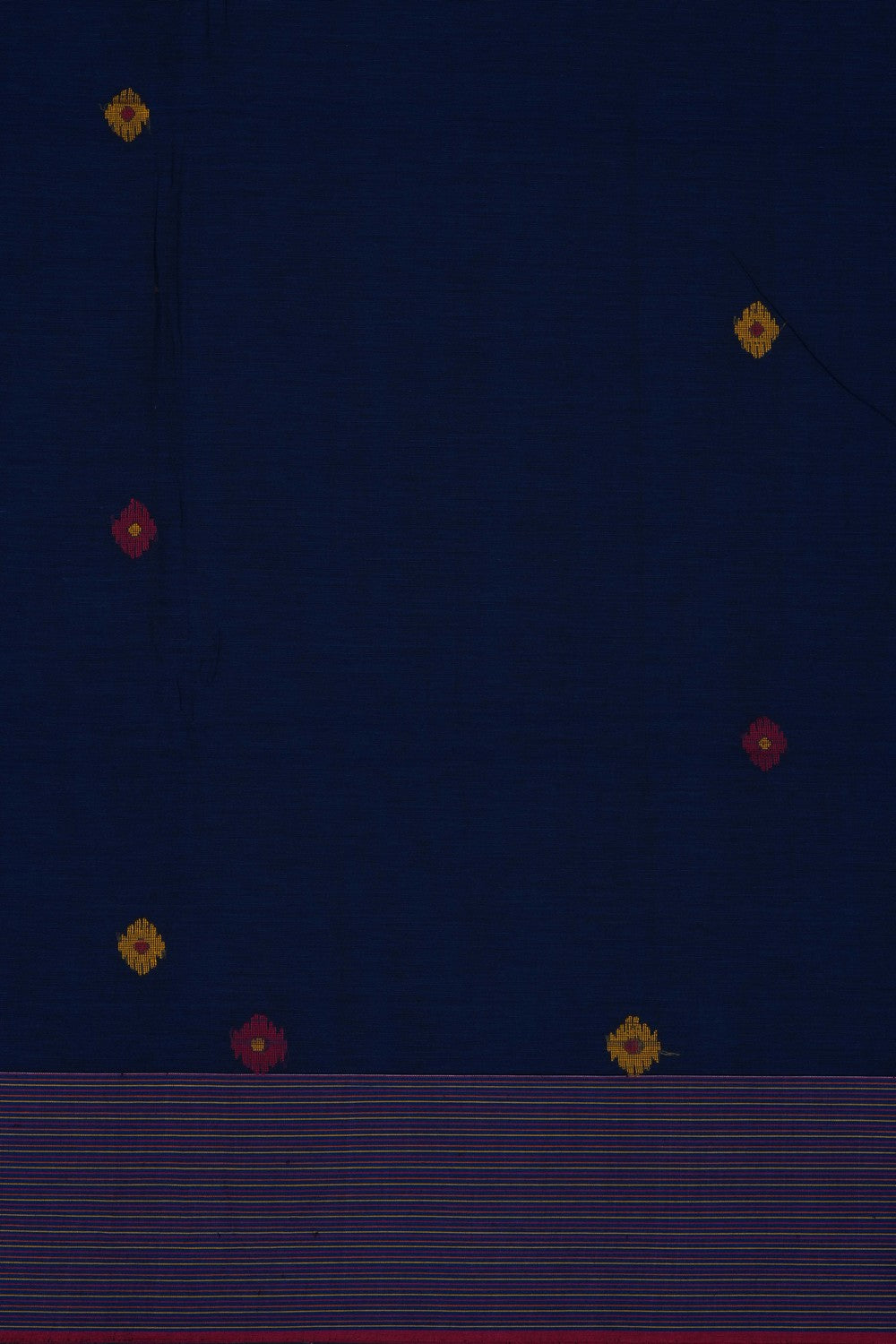 Image of Navy Blue Dhakai Cotton Saree