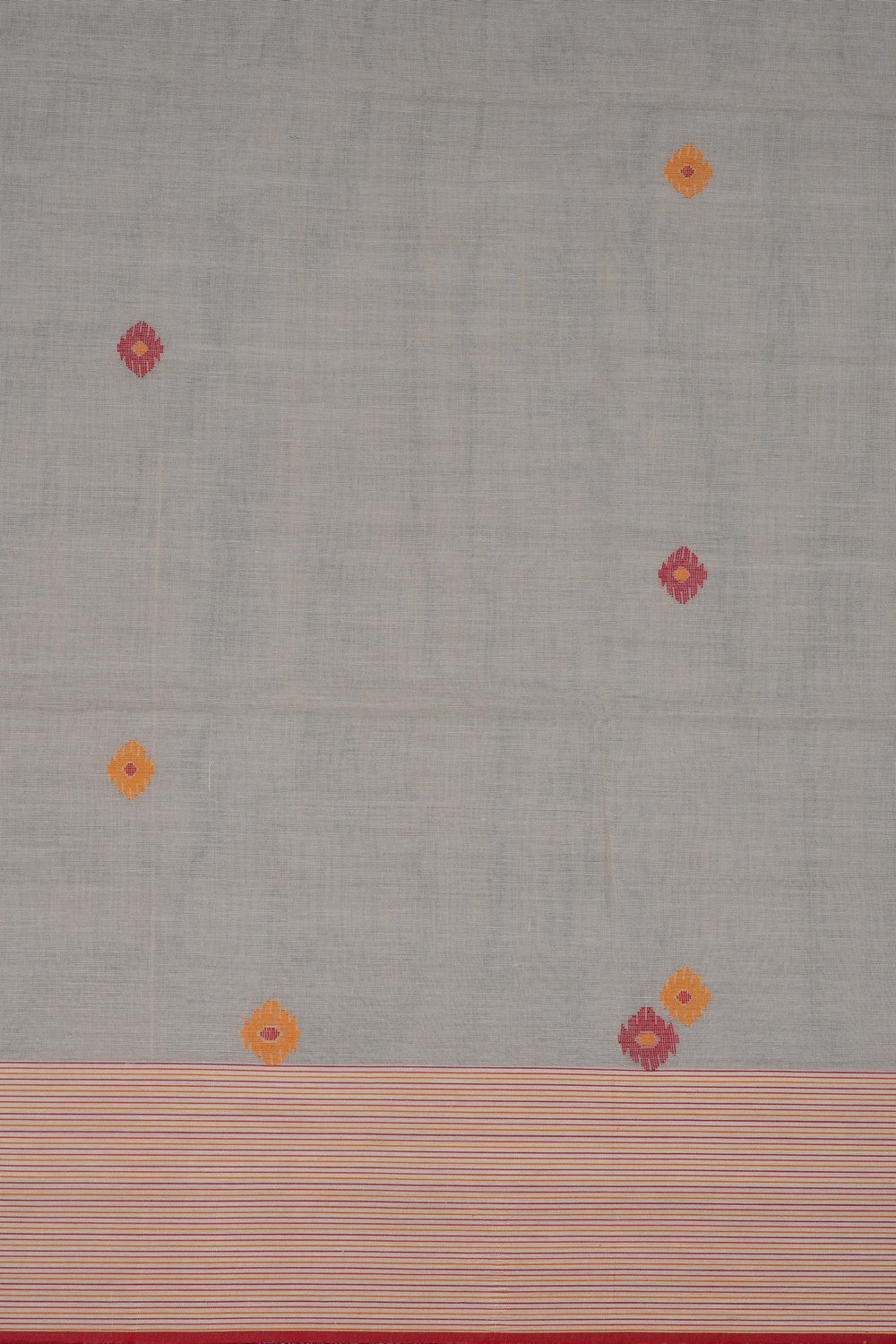 Image of Off-White Dhakai Cotton Saree