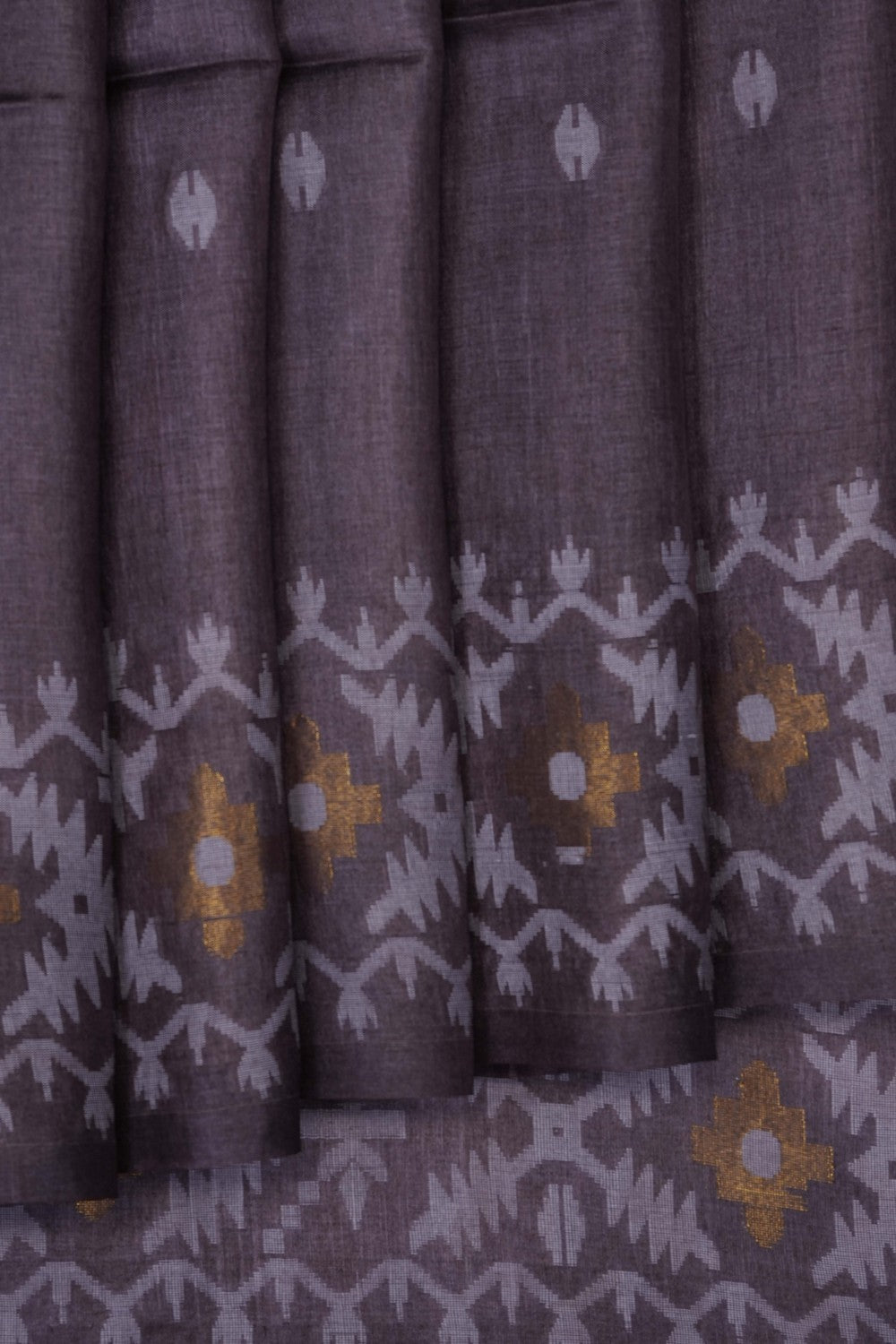 Image of Brown Dhakai Tussar Silk Saree