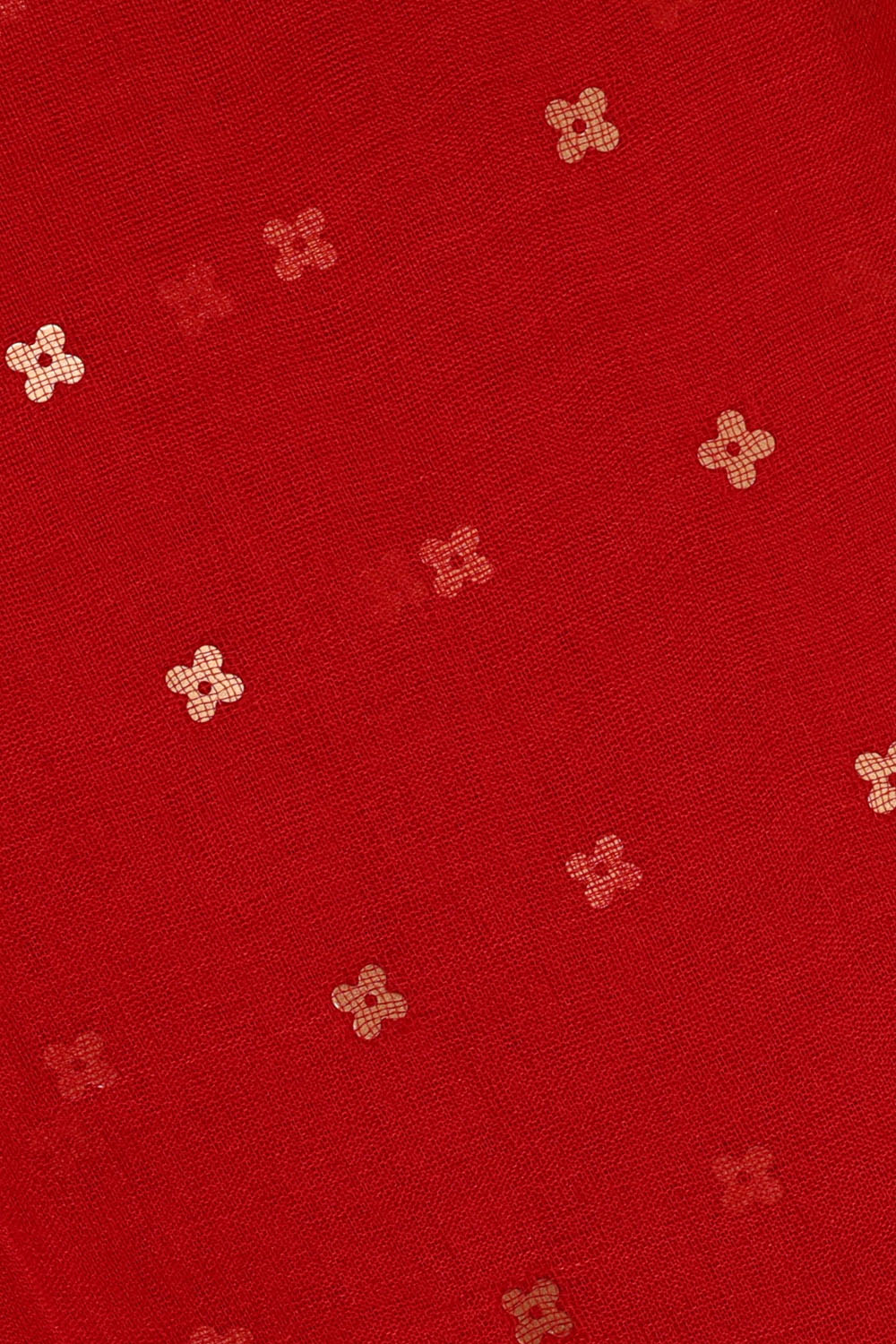 Image of Red Kora Embroidery Silk Saree