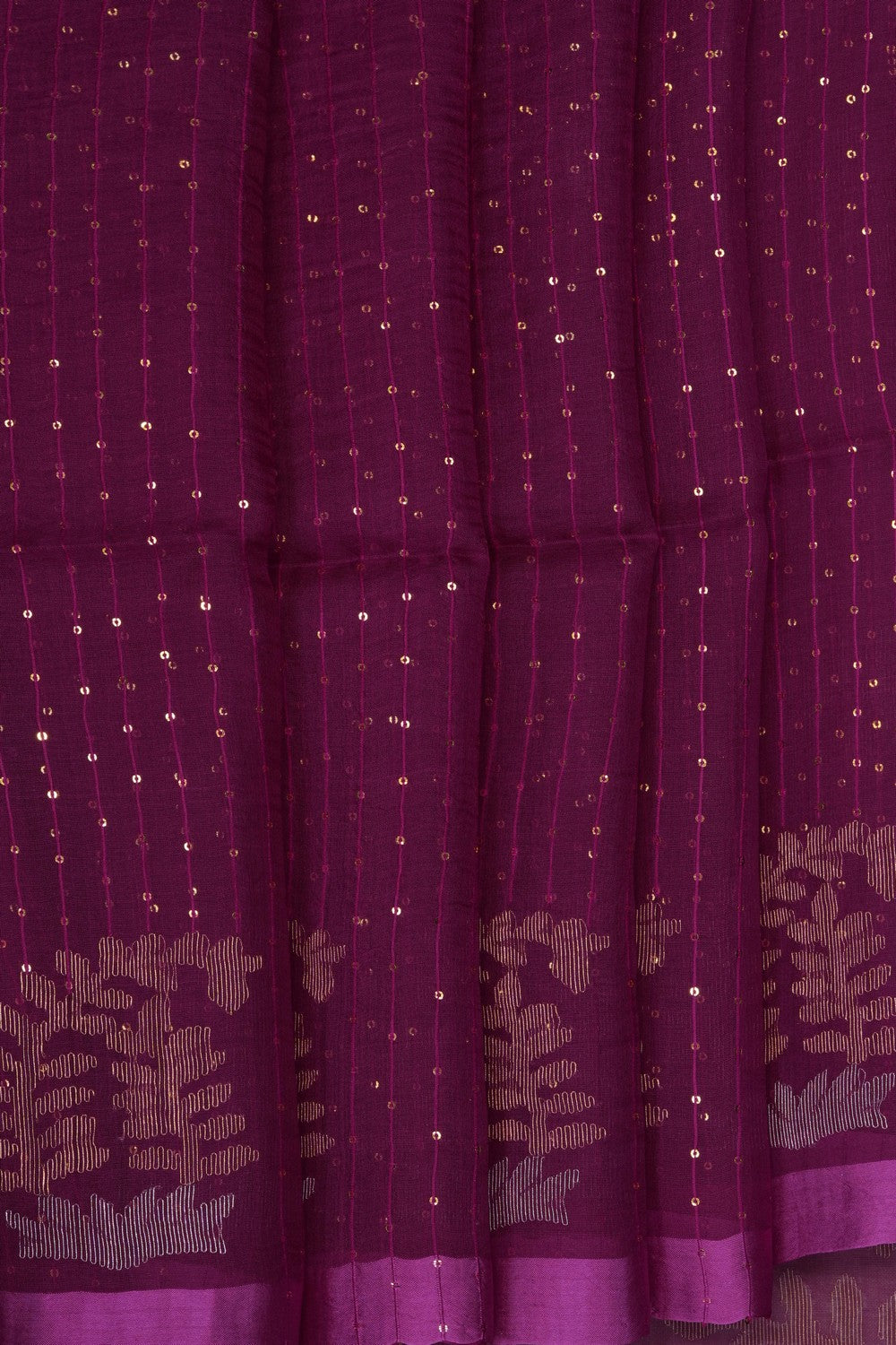 Image of Purple Kora Silk Embroidery Saree