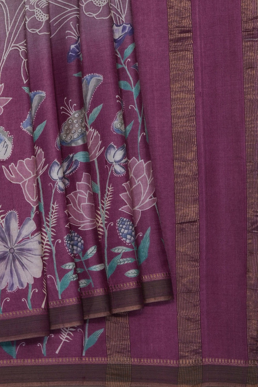 Image of Violet Desi Tussar Silk Saree