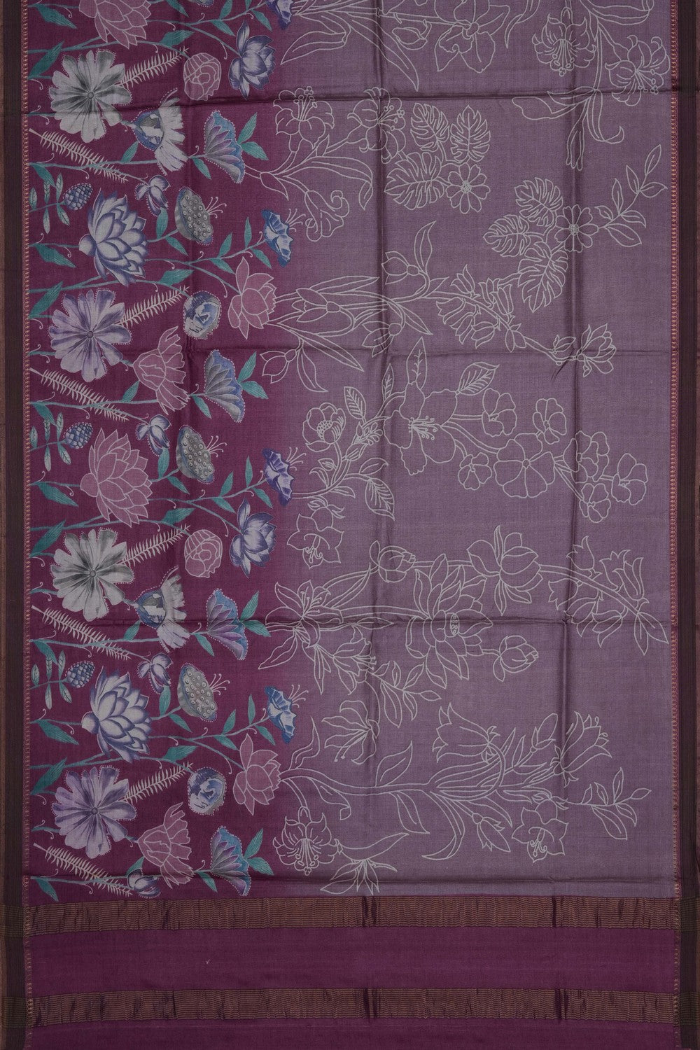 Image of Violet Desi Tussar Silk Saree