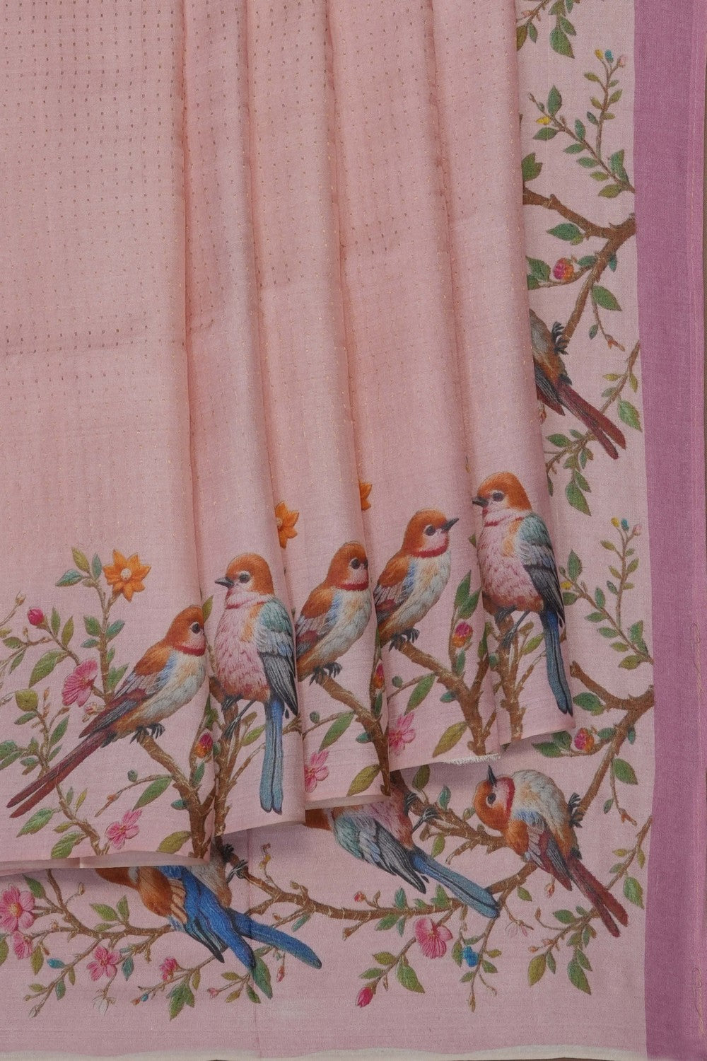 Image of Pink Desi Tussar Silk Saree