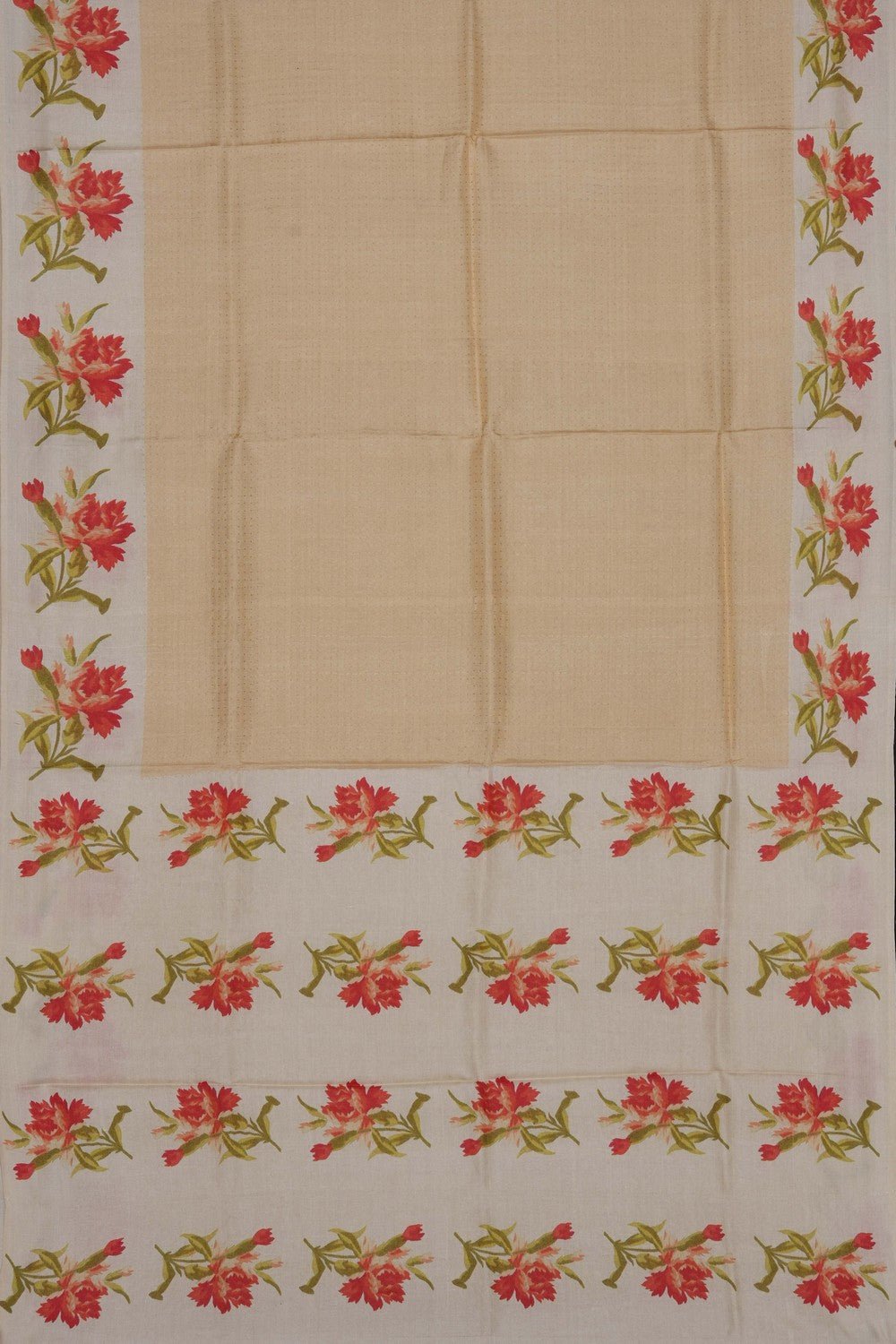 Image of Cream Desi Tussar Silk Saree
