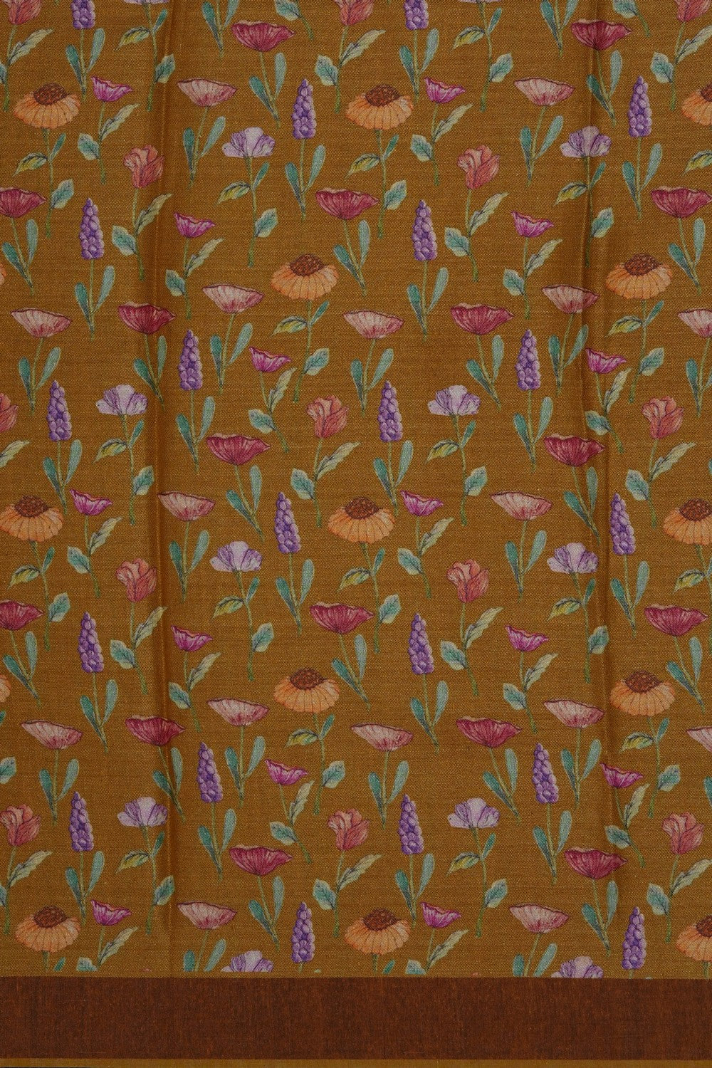Image of Moss-Green Desi Tussar Silk Saree