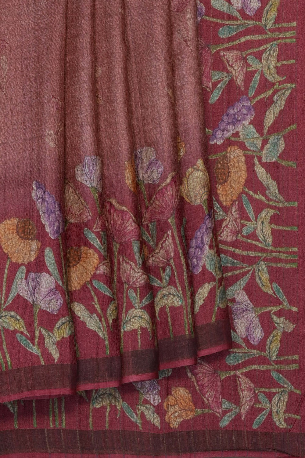 Image of Pink Desi Tussar Silk Saree
