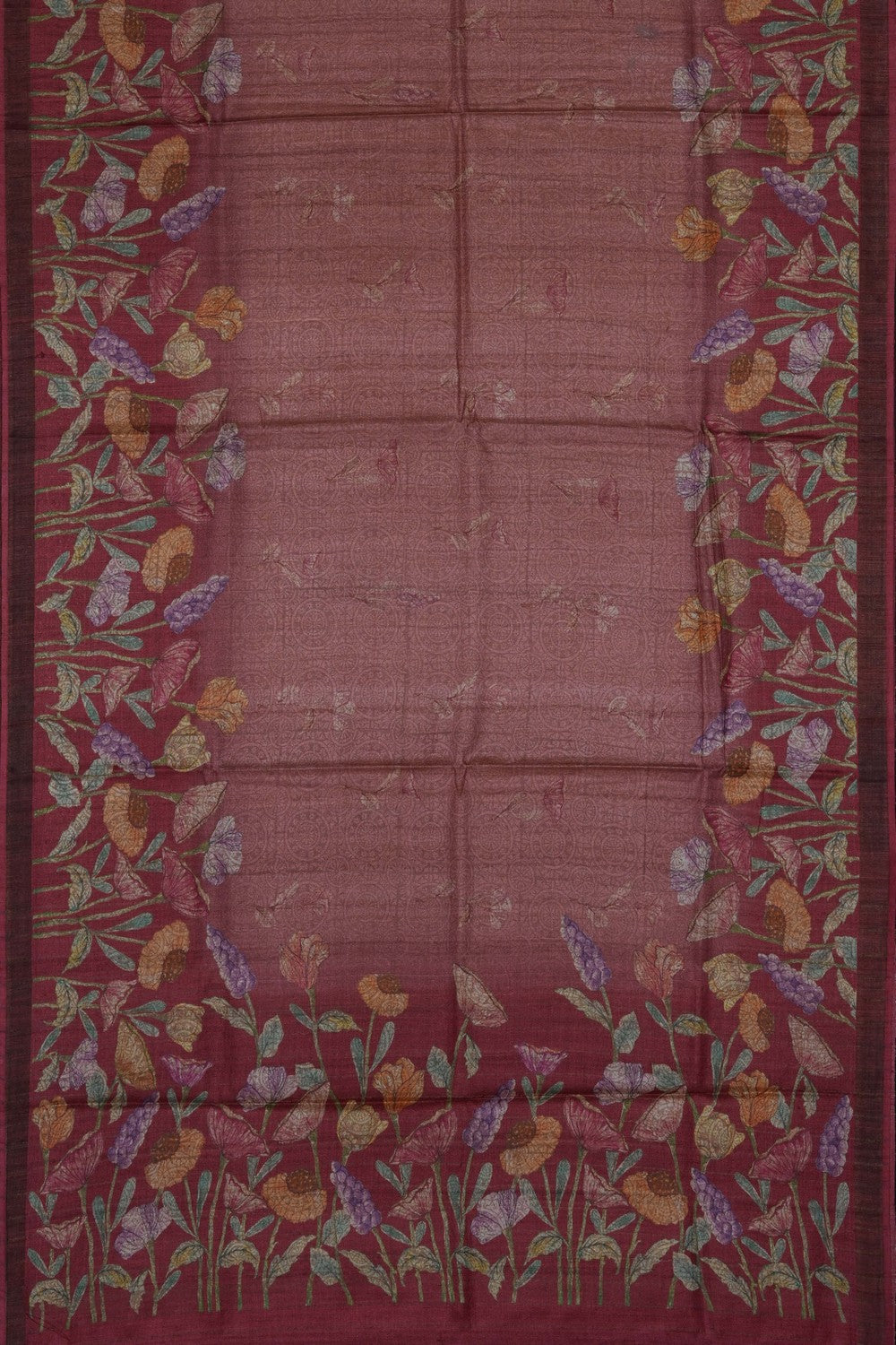 Image of Pink Desi Tussar Silk Saree
