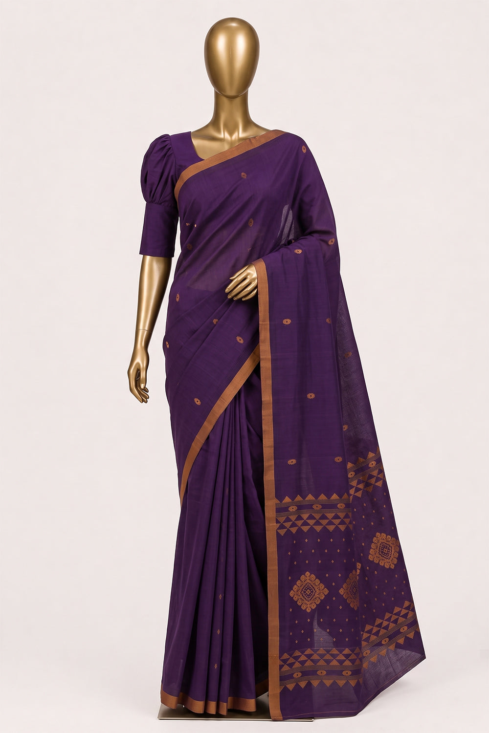 Image of Violet Cotton Saree