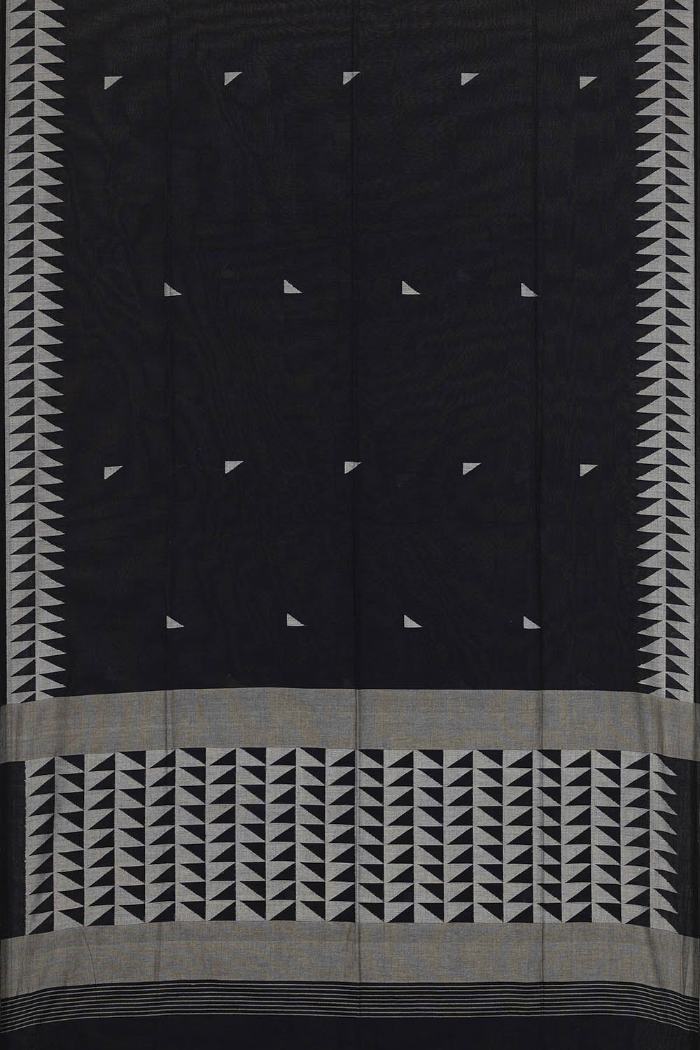 Image of Black Cotton Saree