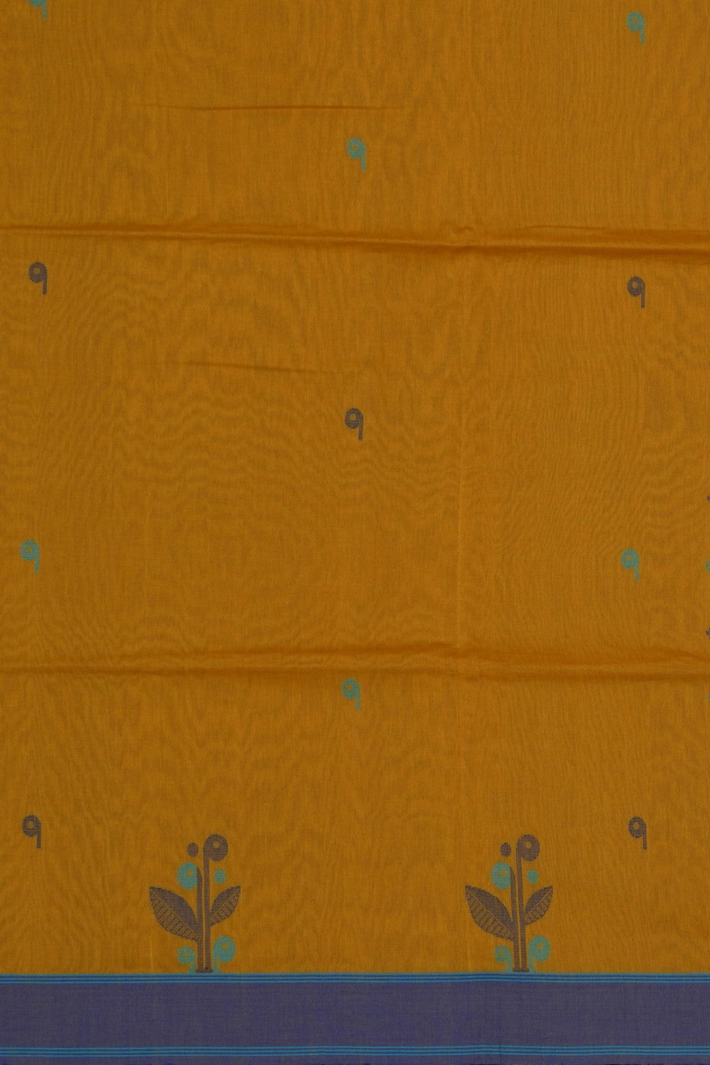 Image of Yellow Cotton Saree