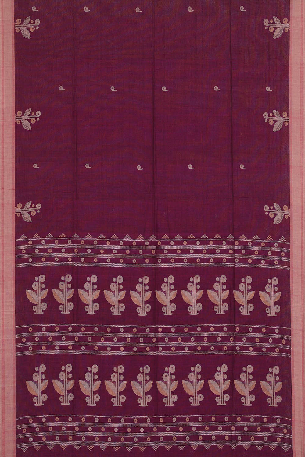 Image of Maroon Cotton Saree