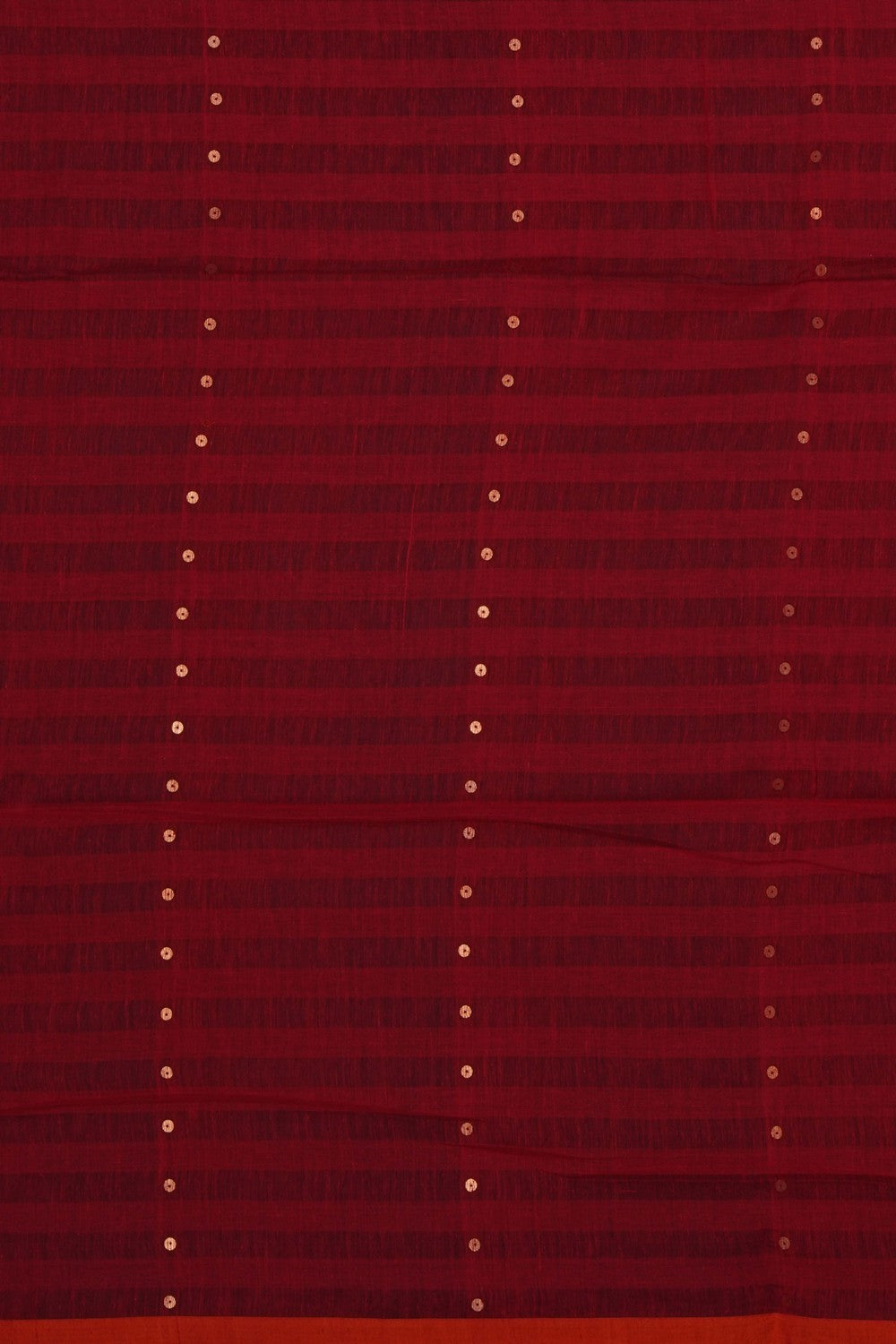 Image of Red Cotton-Kora Saree