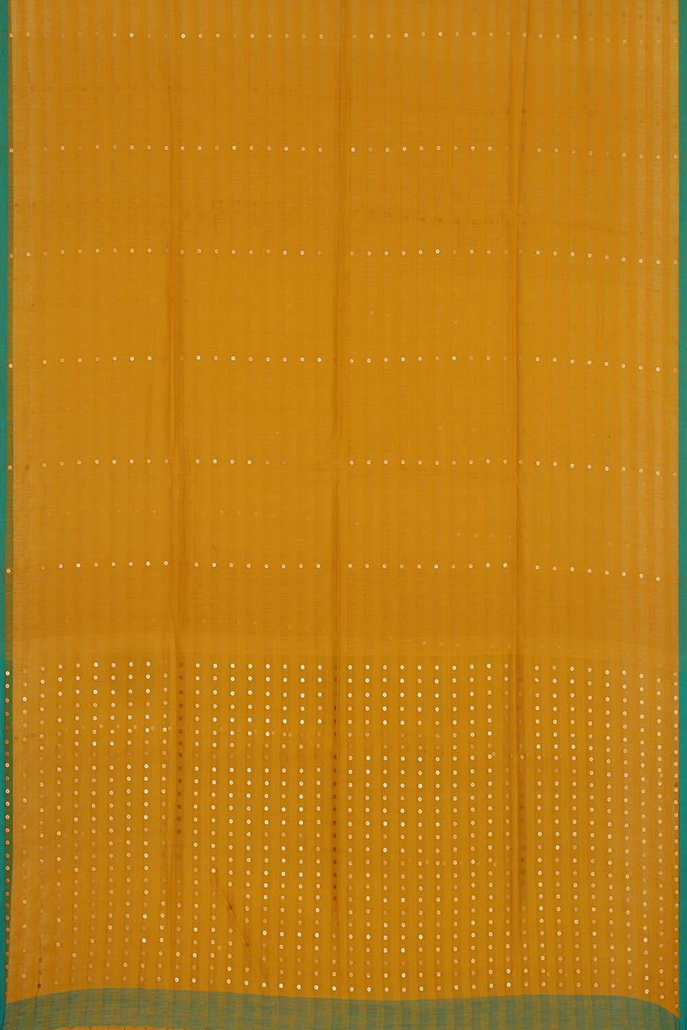 Image of Mustard Cotton Silk Embroidery Saree