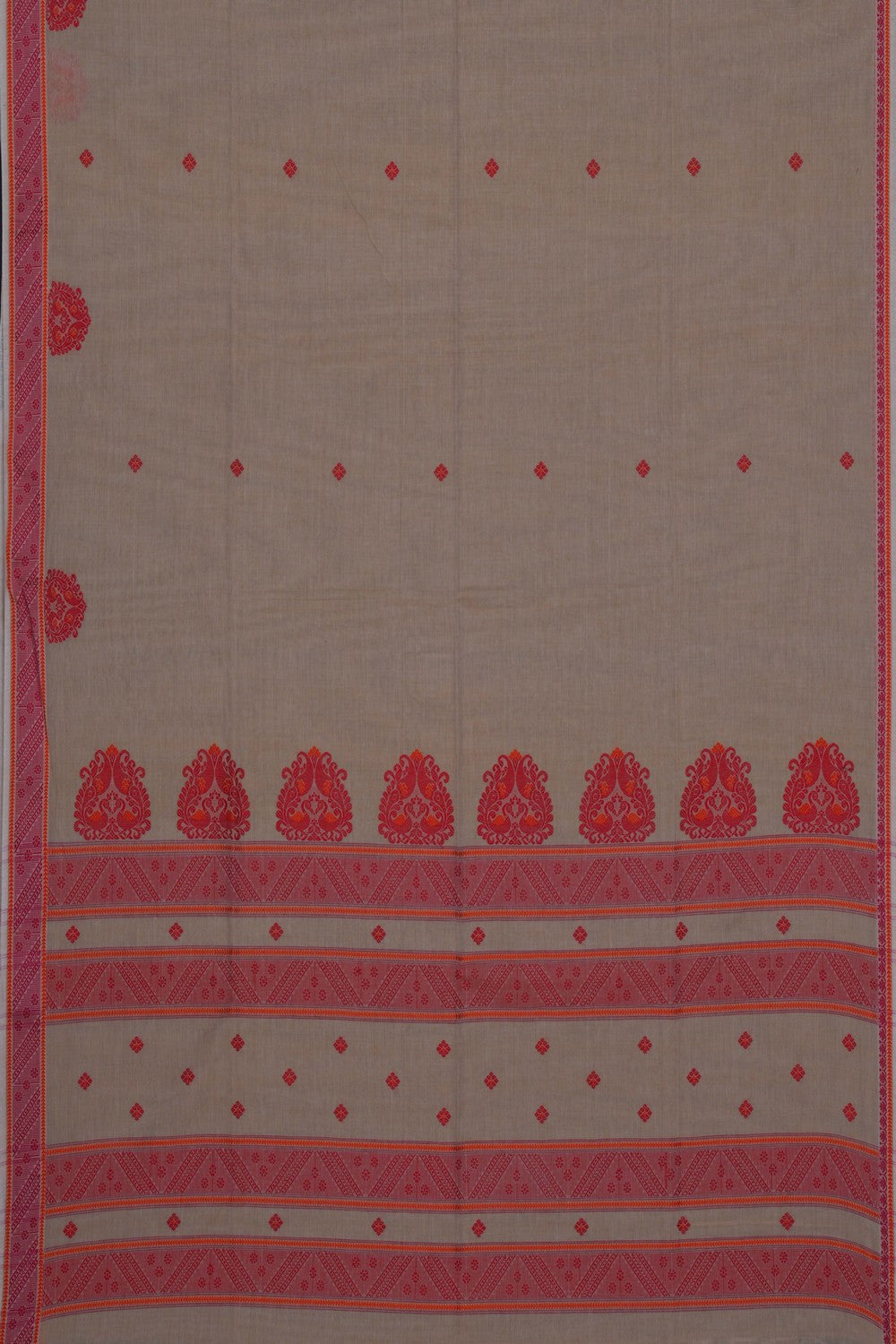 Image of Beige Cotton Saree