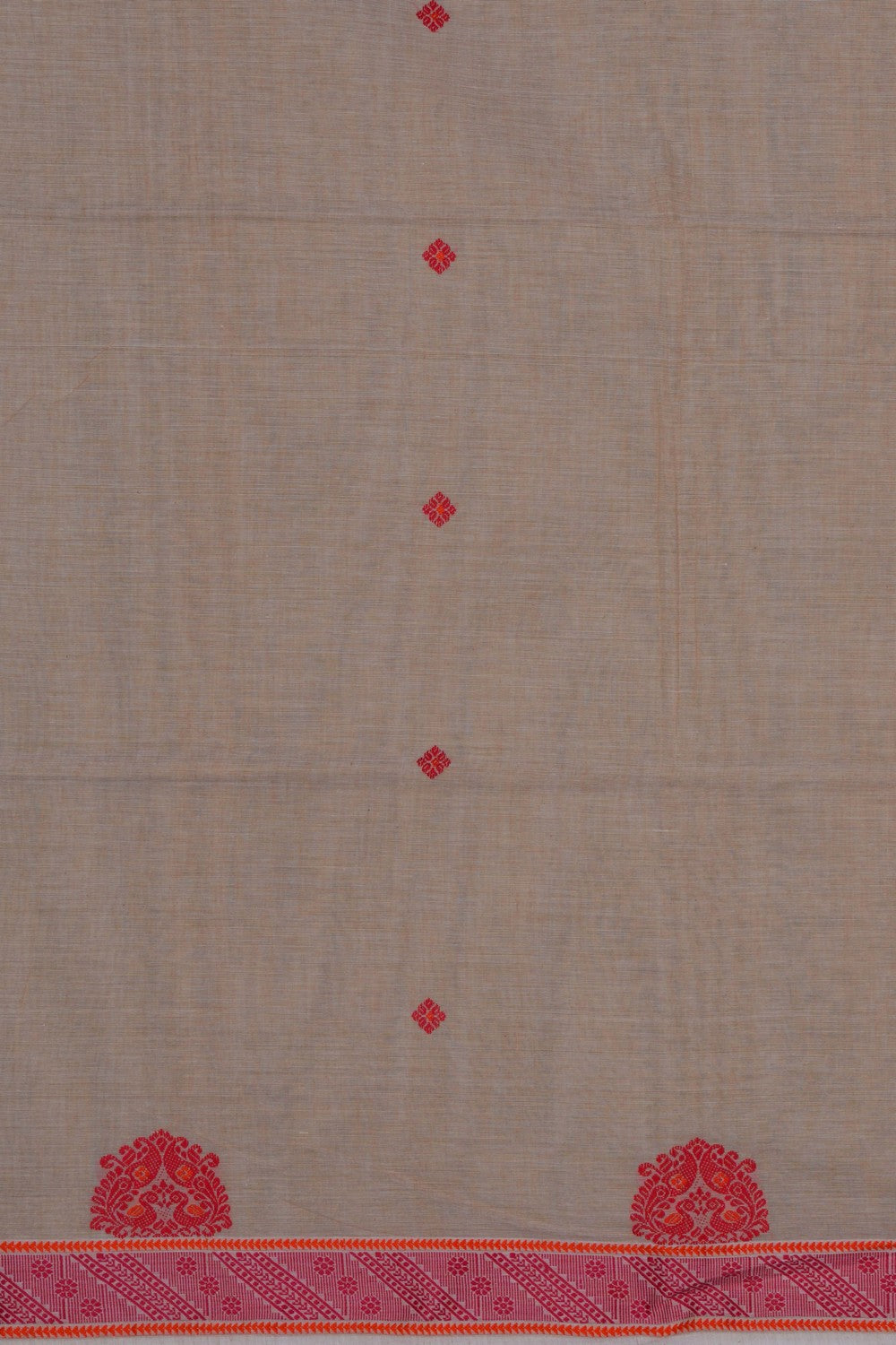 Image of Beige Cotton Saree