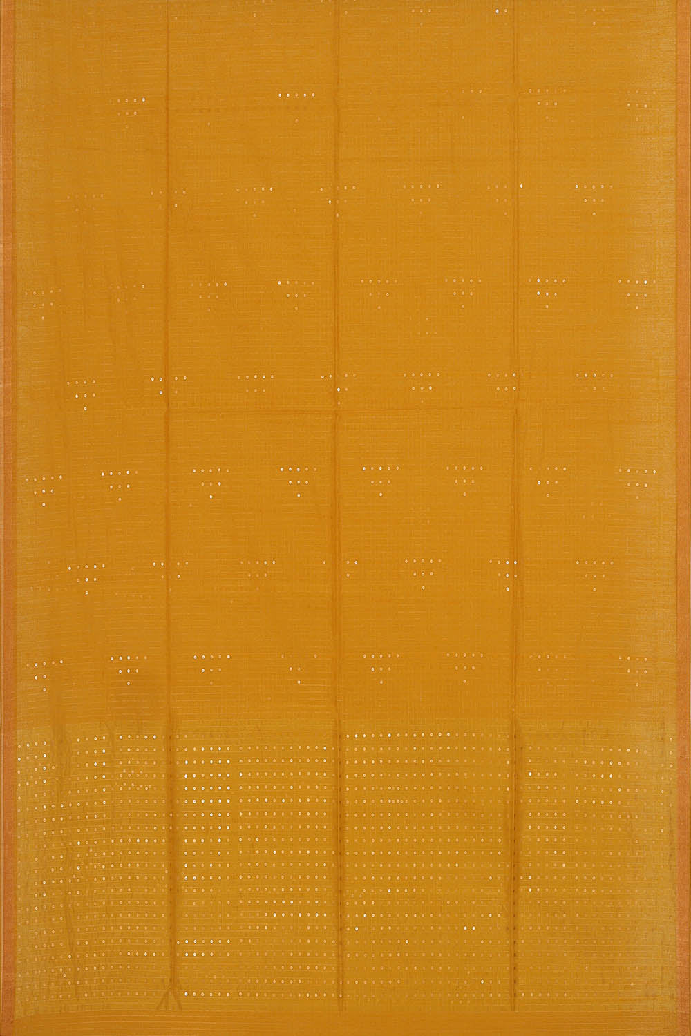 Image of Mustard Cotton Silk Embroidery Saree