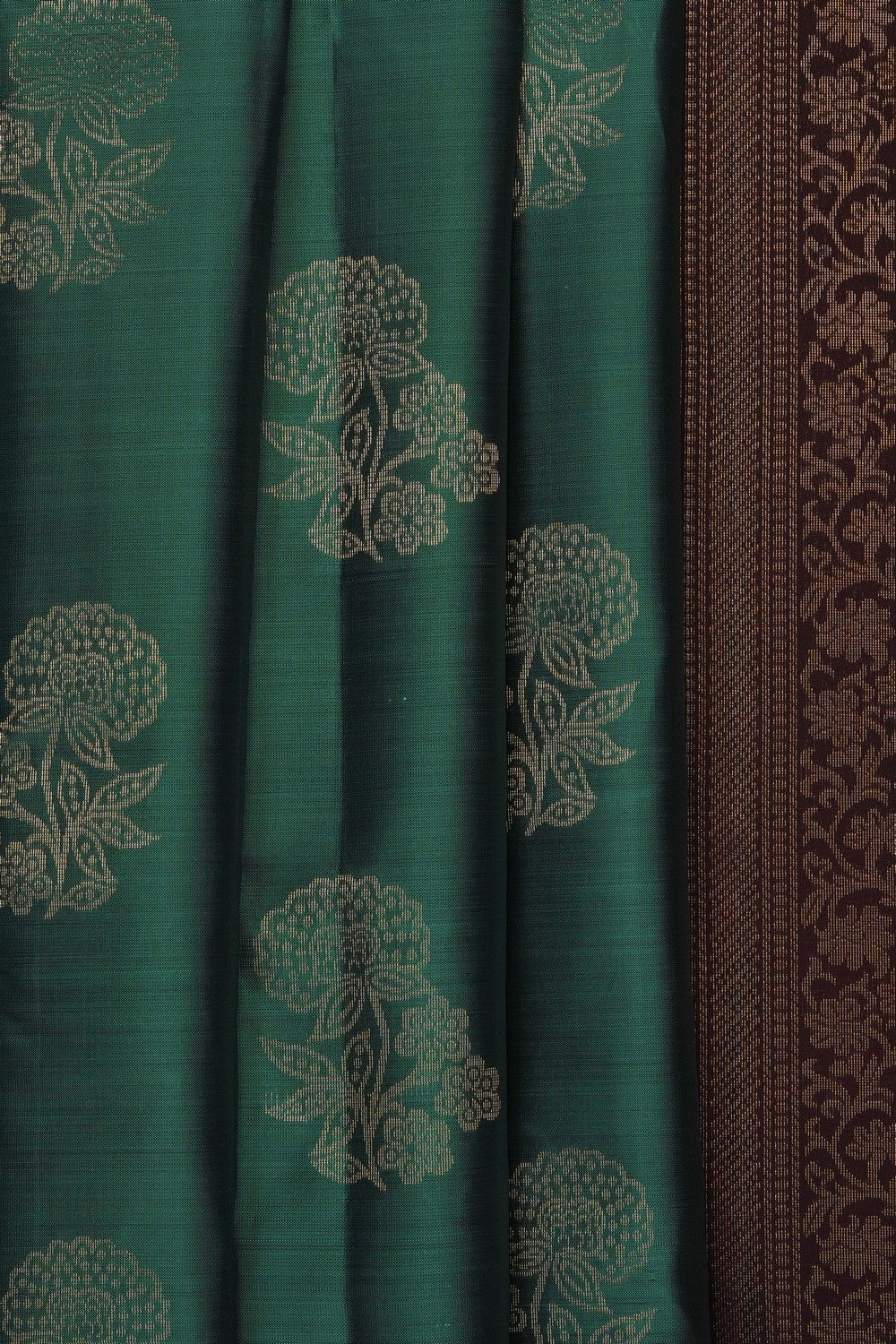 Image of Teal-Green South Silk Saree