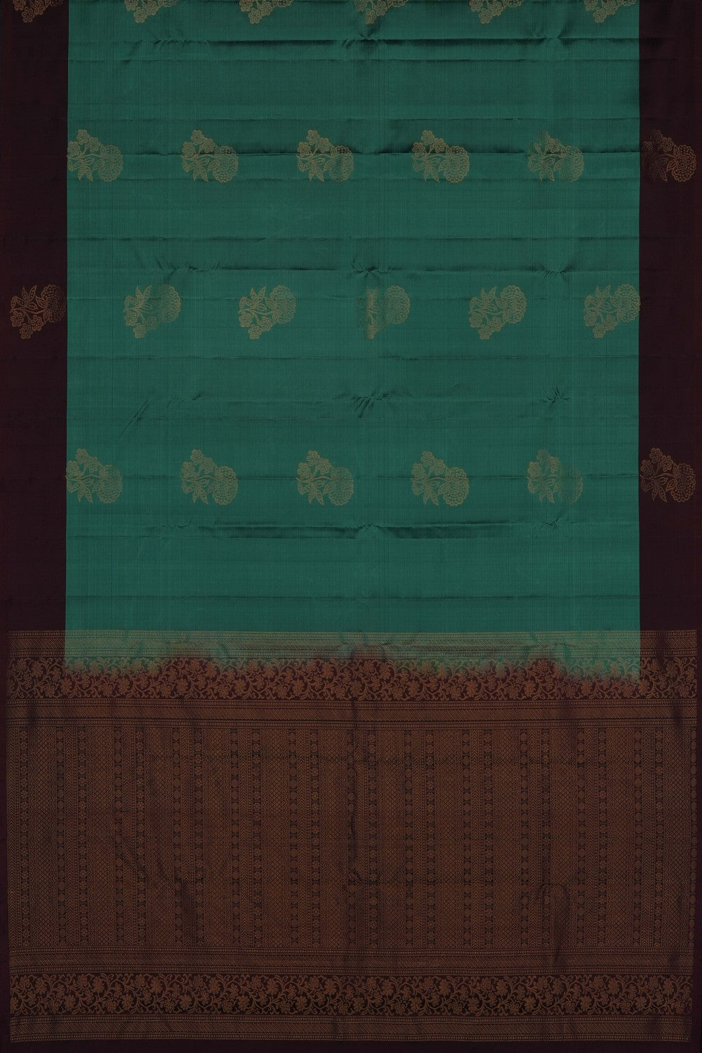 Image of Teal-Green South Silk Saree