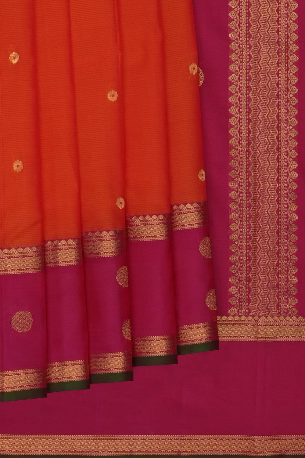Image of Orange South Silk Saree