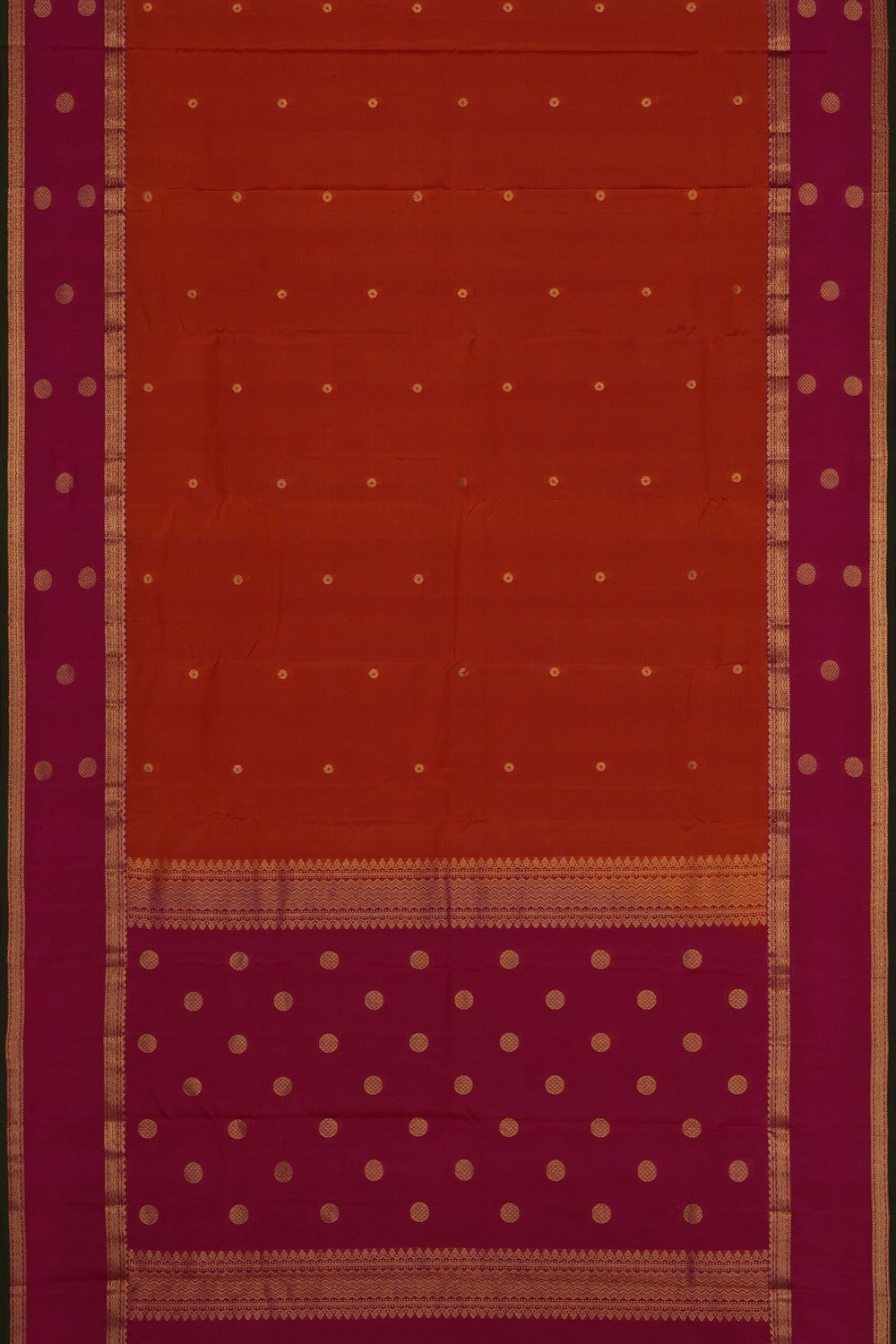 Image of Orange South Silk Saree