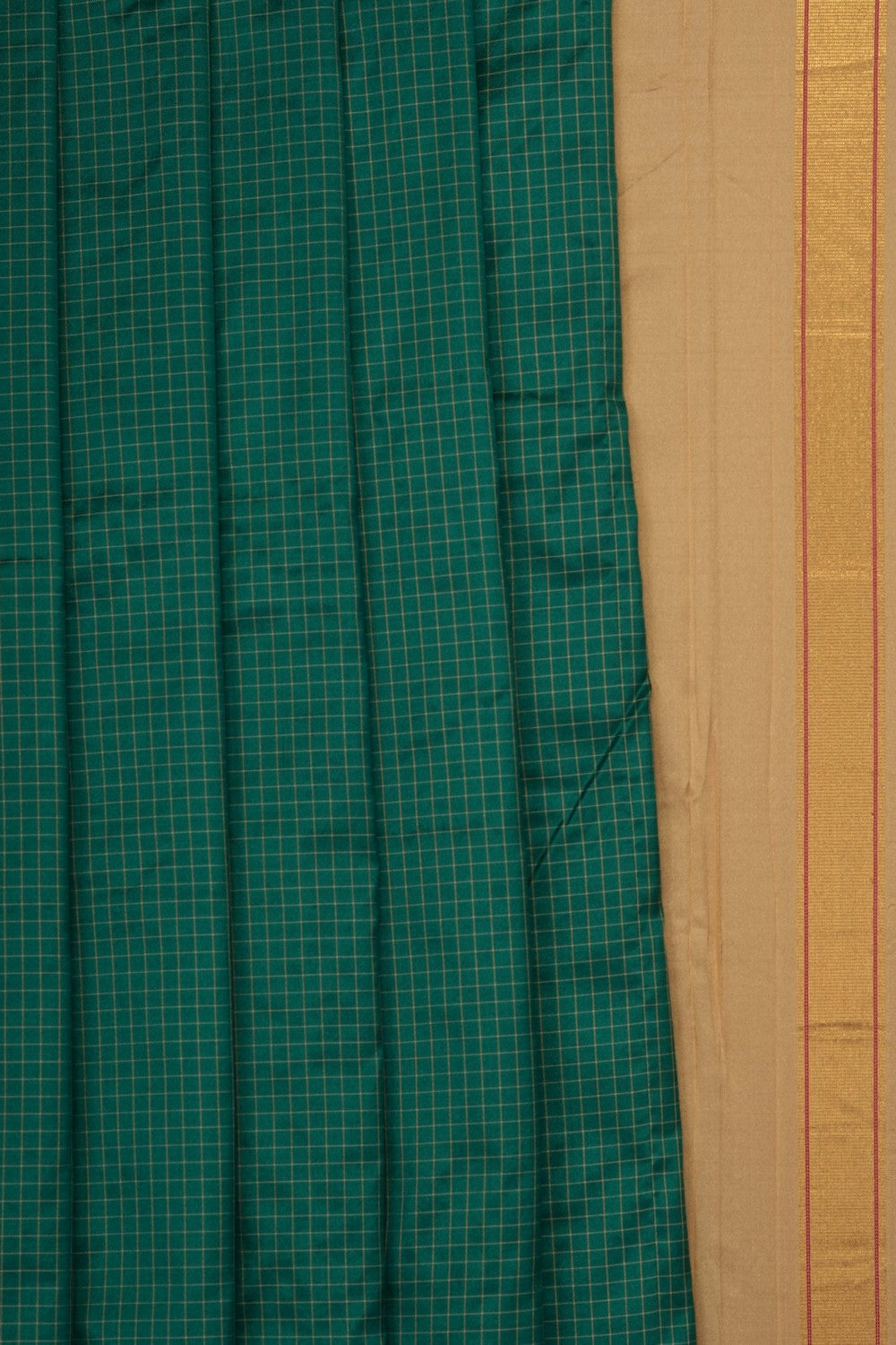 Image of Teal-Green Narayanpet Silk Saree