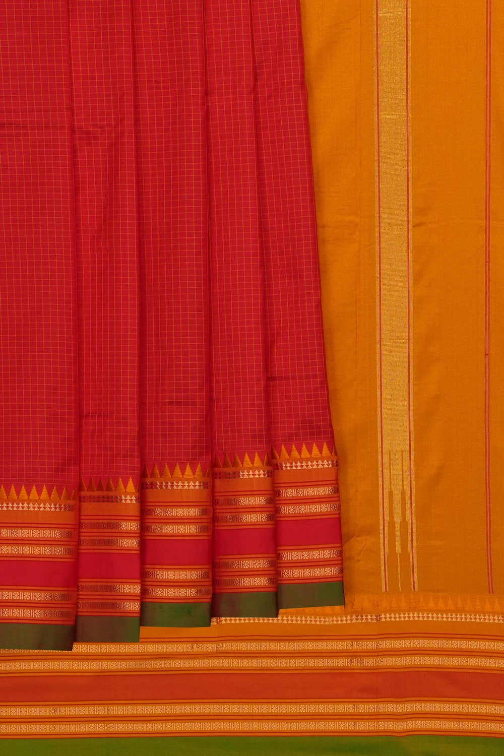 Image of Red Narayanpet Silk Saree