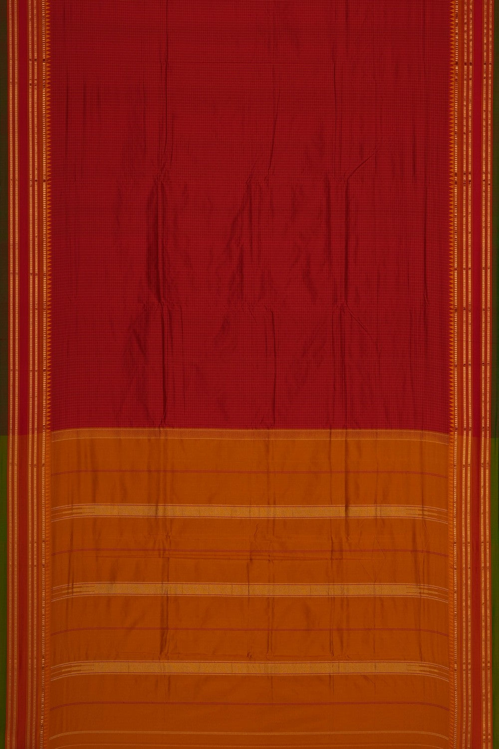 Image of Red Narayanpet Silk Saree